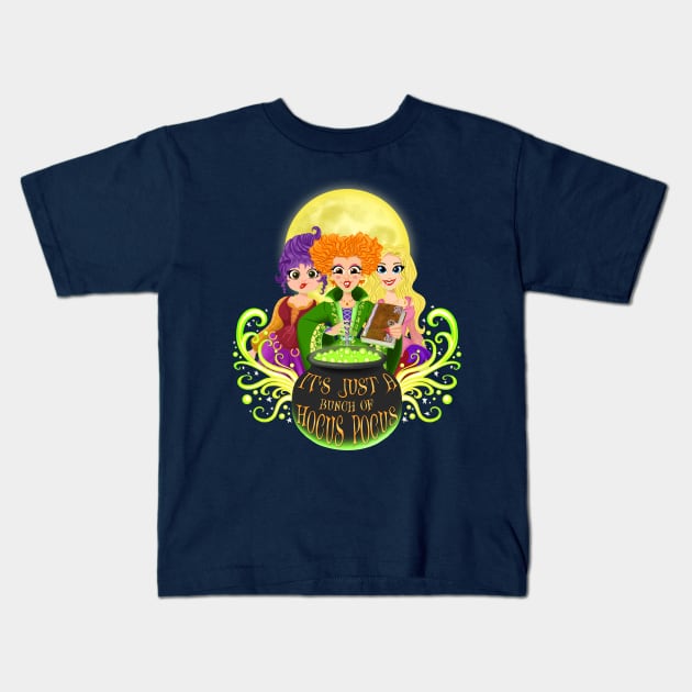 Hocus Pocus Sanderson Sisters Kids T-Shirt by NikkiWardArt